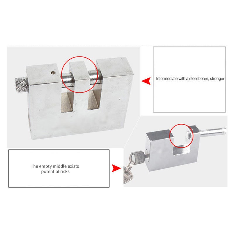 Brake Pedal Lock: Silver Heavy-Duty Stainless Steel - Anti-Pry Anti-Cut Vehicle Anti-Theft Device With 8 Adjustable Holes 2 Keys for Most Cars, Trucks, Vans, SUVs - Image 4