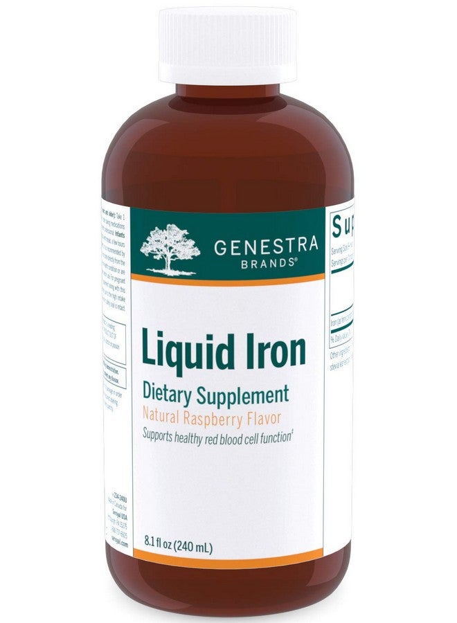 Genestra Brands Liquid Iron | Colloidal Mineral Supplement | Natural Raspberry Flavor | 8.1 fl. oz. - Image 1