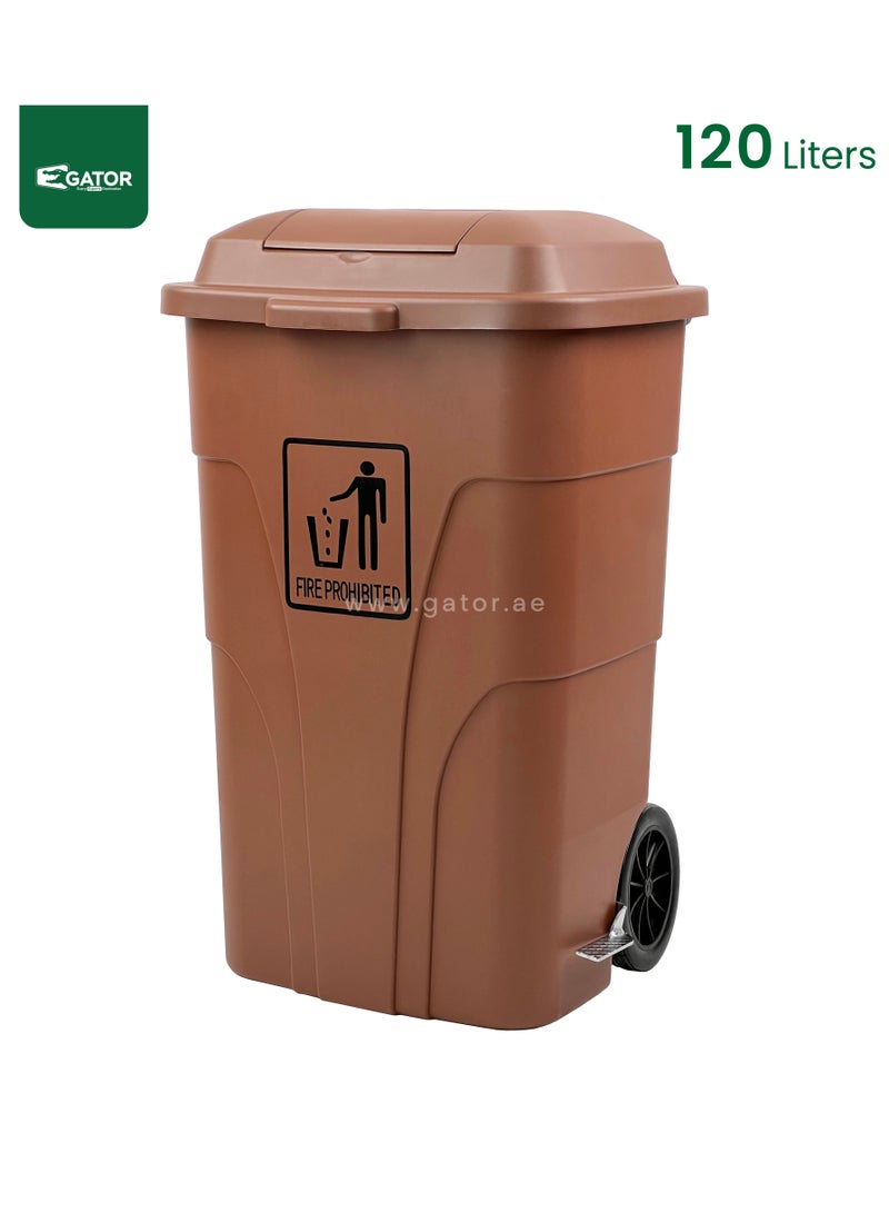 Gator Plastic Trash Bin  with Pedal Opening 120L  Black - Image 1