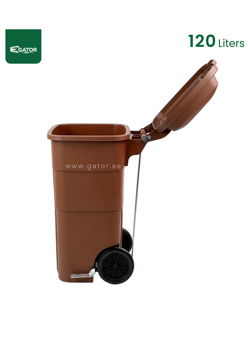 Gator Plastic Trash Bin  with Pedal Opening 120L  Black - Image 2