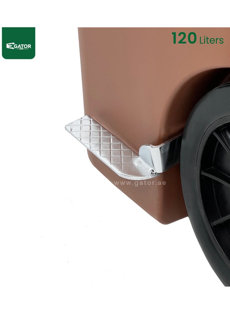 Gator Plastic Trash Bin  with Pedal Opening 120L  Black - Image 3
