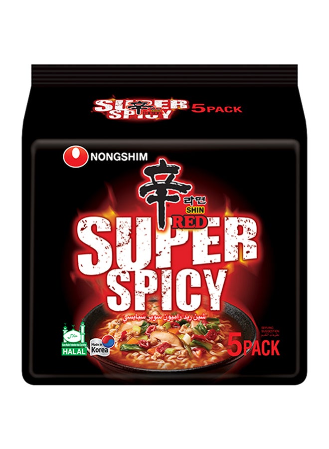 Nongshim Shin Red Super Spicy Noodle 5 x 120g - Image 1