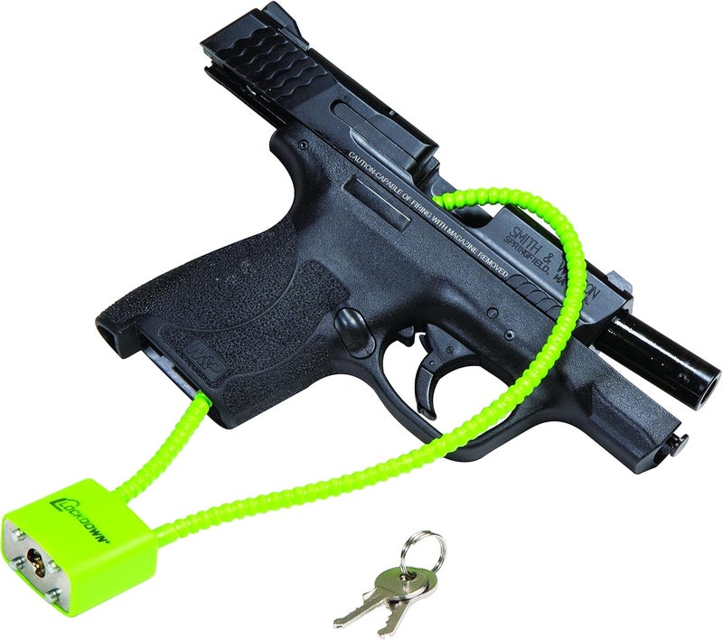 LOCKDOWN 15 Inch Cable Gun Lock with Non-Marring, California DOJ Approved Design and Keyed Padlock for Secured Storage of Rifles, Pistols or Shotguns, Green (Pack of 2) - Image 2