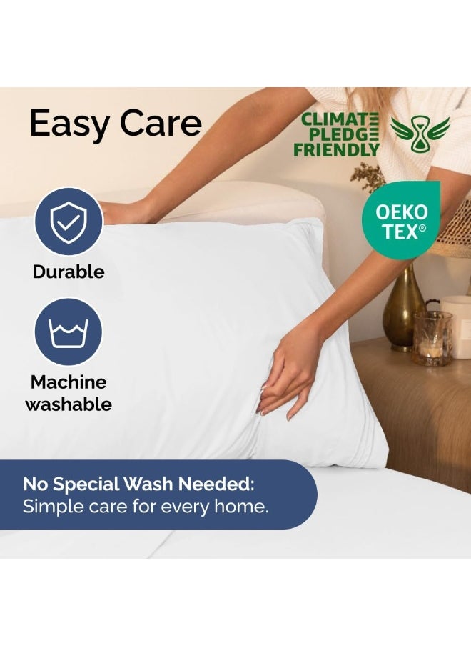 Twin Size Sheet Set - Breathable & Cooling Sheets - Hotel Luxury Bed Sheets - Extra Soft - Deep Pockets - Easy Fit - 3 Piece Set - Wrinkle Free - Comfy - White Bed Sheets – Twins Sheets - 3 PC