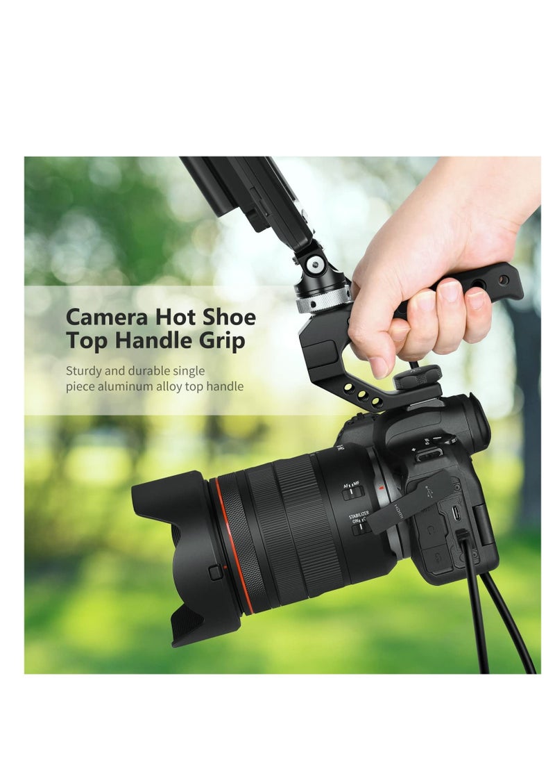Y&D Universal Camera Hot Shoe Top Handle Grip Video Stabilizing Rig with 3 Cold Mounts for DSLR cameras Fits Microphone  - Image 3