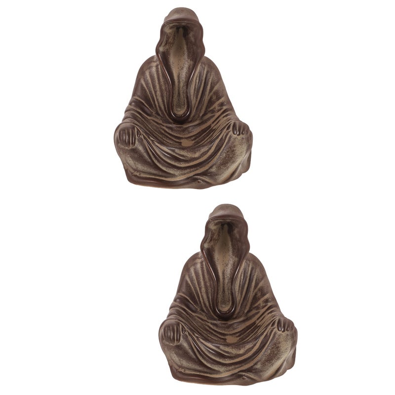 2pcs Mystery Figurine And Incense Burner Ceramic Incense Cone Burner Ceramic Incense Tray Holder - Image 1