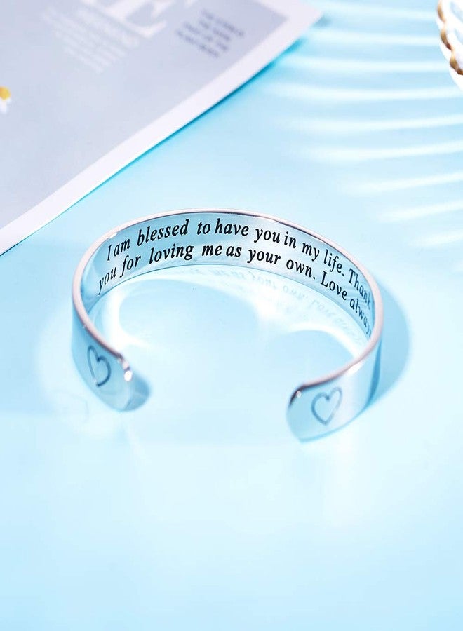 LParkin Stepmom Gifts Bracelets I Am Blessed To Have You In My Life mMother in Law Cuff Bracelet Godmother Gift (Cuff) - Image 3