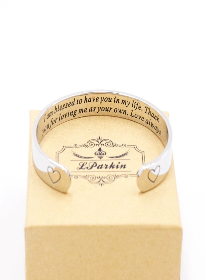 LParkin Stepmom Gifts Bracelets I Am Blessed To Have You In My Life mMother in Law Cuff Bracelet Godmother Gift (Cuff) - Image 4