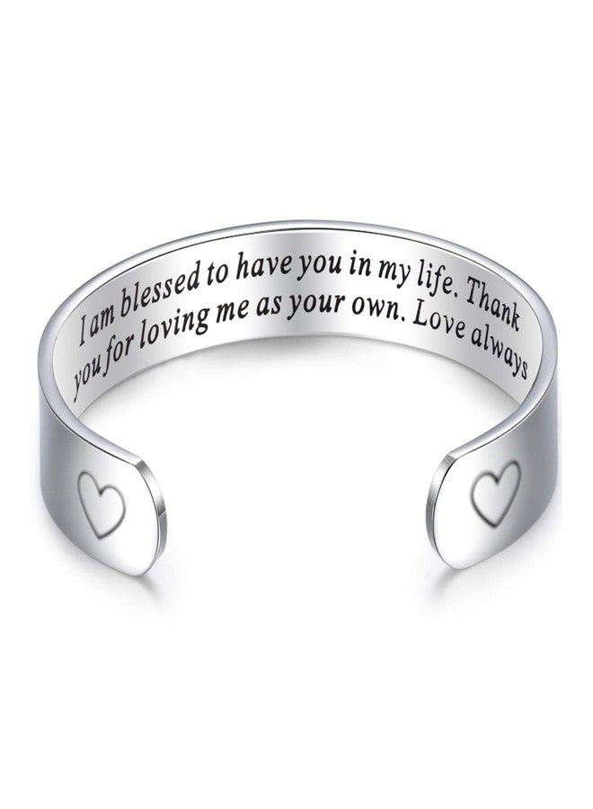 LParkin Stepmom Gifts Bracelets I Am Blessed To Have You In My Life mMother in Law Cuff Bracelet Godmother Gift (Cuff) - Image 1