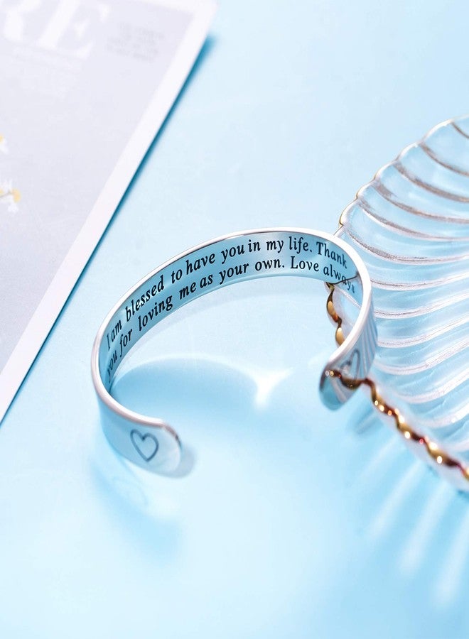 LParkin Stepmom Gifts Bracelets I Am Blessed To Have You In My Life mMother in Law Cuff Bracelet Godmother Gift (Cuff) - Image 5