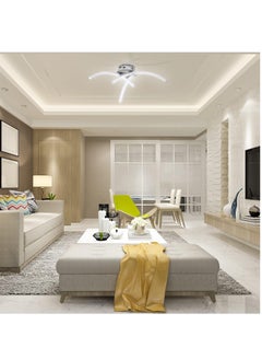 RATSAW LED Ceiling Light 3 Color Chandelier Lamp Modern Curved Design Ceiling Light with 3 Curved Light for Living Room Bedroom Dining Room 18W  Cold and Warm and Natural White  - Image 3