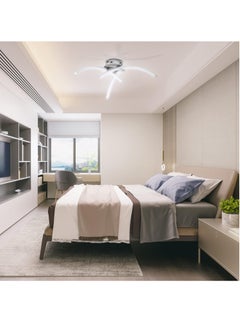 RATSAW LED Ceiling Light 3 Color Chandelier Lamp Modern Curved Design Ceiling Light with 3 Curved Light for Living Room Bedroom Dining Room 18W  Cold and Warm and Natural White  - Image 4