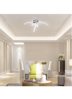 RATSAW LED Ceiling Light 3 Color Chandelier Lamp Modern Curved Design Ceiling Light with 3 Curved Light for Living Room Bedroom Dining Room 18W  Cold and Warm and Natural White  - Image 2