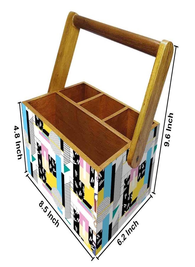 Nutcase spoon fork tissue holder for dining table kitchen restaurants cafe Cutlery holder with handle - Multi Box Pattern - Image 3