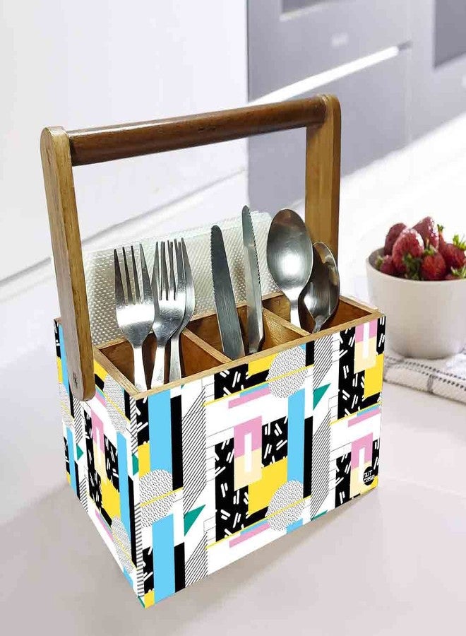 Nutcase spoon fork tissue holder for dining table kitchen restaurants cafe Cutlery holder with handle - Multi Box Pattern - Image 2