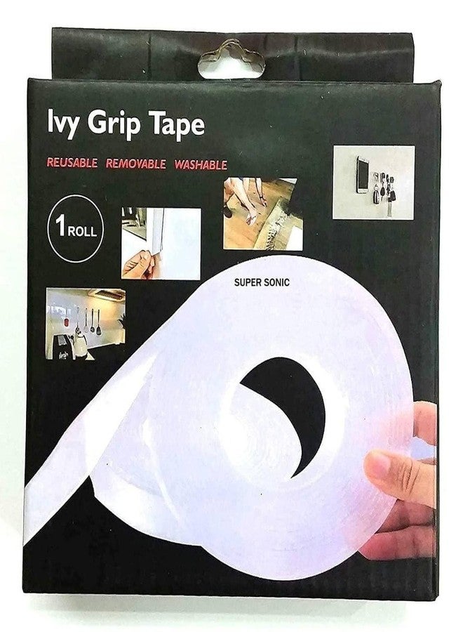 Kitchen Bloom Kithcen Bloom Double Sided Tape 3m x 3 Cm, Heavy Duty, Transparent IVY Grip Tape, Removable Traceless Mounting Best Suited for Wall Tape, Kitchen, Home Décor & DIY (2) - Image 1