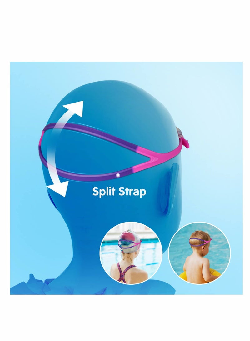 Excefore Kids Swimming Goggles, 2 Pack No Leak Adjustable Straps HD Silicone Anti Fog Kids Swim Goggles, UV Protection, Waterproof, Comfortable Fashion for Boys Girls (Age 6-14) - Image 5