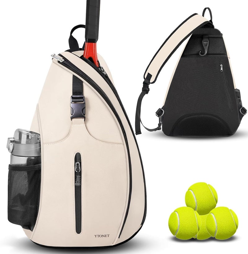 Ytonet Tennis Bag, Tennis Sling Backpack Crossbody Water Resistant for Men Women, Compatible for Pickleball Badminton Rackets - Image 1