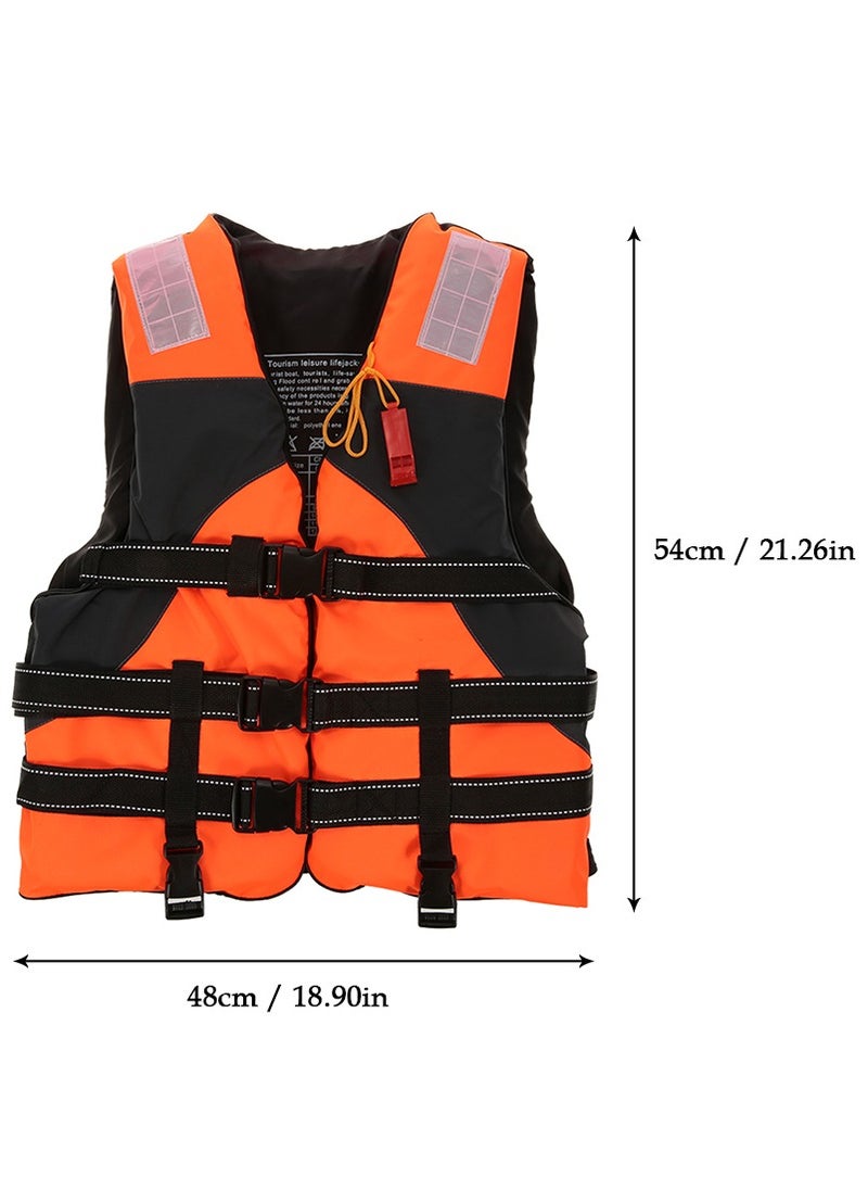 Generic Adult Safety Life Jacket Survival Vest with Adjustable Straps and Whistle for Outdoor Water Sports Kayaking Boating Fishing Safety Jacket Vest  - Image 2