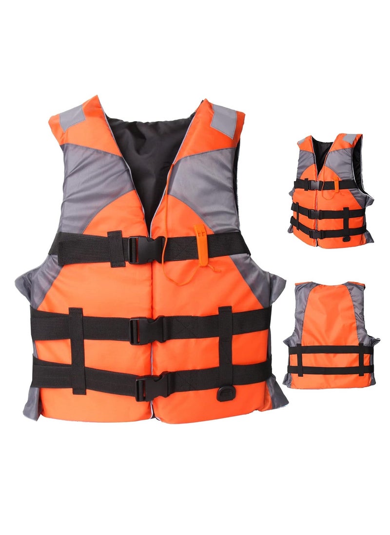Generic Adult Safety Life Jacket Survival Vest with Adjustable Straps and Whistle for Outdoor Water Sports Kayaking Boating Fishing Safety Jacket Vest  - Image 1