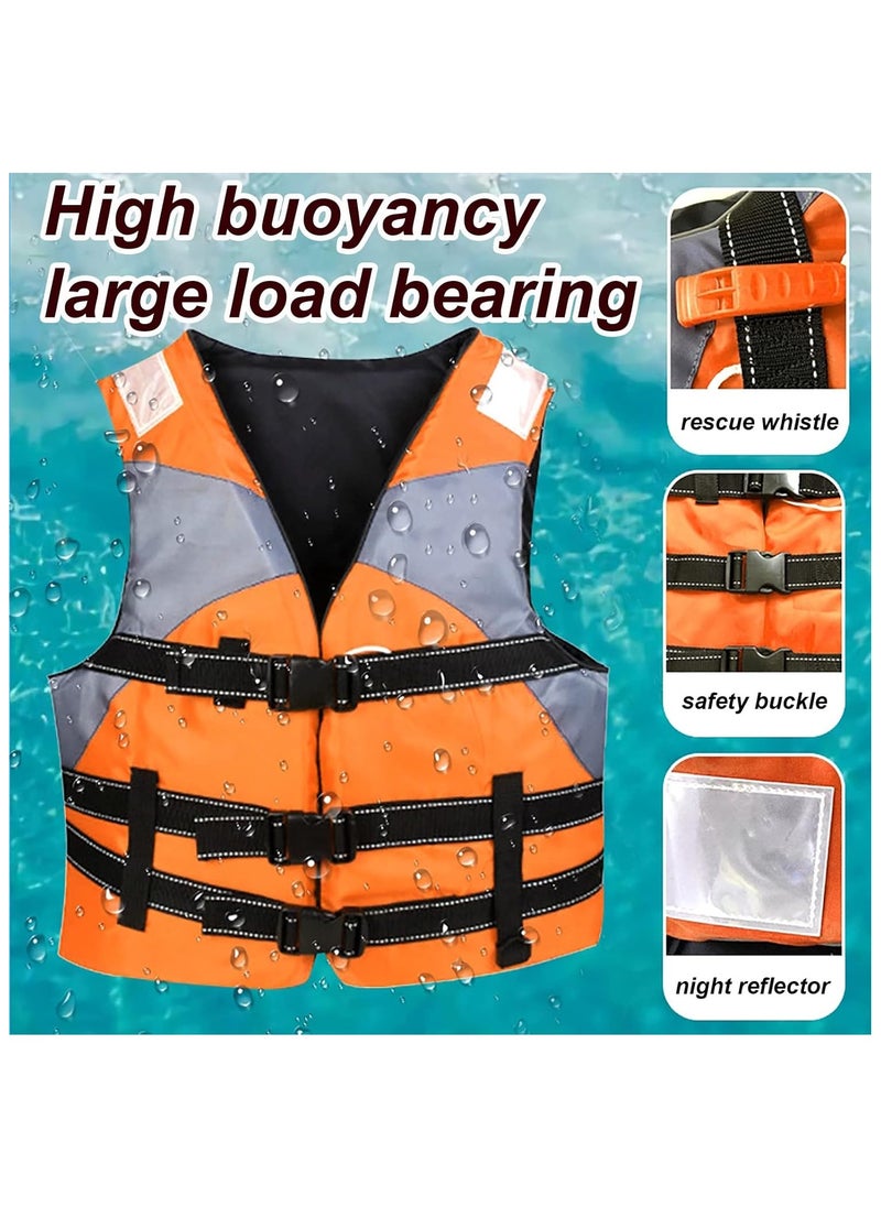 Generic Adult Safety Life Jacket Survival Vest with Adjustable Straps and Whistle for Outdoor Water Sports Kayaking Boating Fishing Safety Jacket Vest  - Image 3