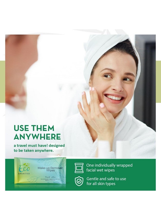 إيكو أميناتيز مناديل إزالة المكياج الفردية من Ecoamenities بكميات كبيرة - مناديل إزالة المكياج للسفر مغلفة بشكل فردي للنساء - عبوة من 500 منديل فردي للوجه والعينين والشفتين - لطيفة ومناسبة لجميع أنواع البشرة - Image 3