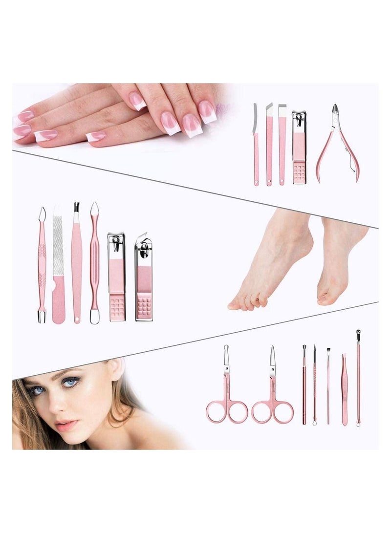 ORiTi Nail Clippers Set 18pcs Pedicure Manicure Tool Kit with Acne Needle Nail File Trimmer Nose Hair Eyebrow Scissors Tool for Hand Foot  - Image 2