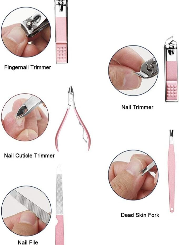 ORiTi Nail Clippers Set 18pcs Pedicure Manicure Tool Kit with Acne Needle Nail File Trimmer Nose Hair Eyebrow Scissors Tool for Hand Foot  - Image 3