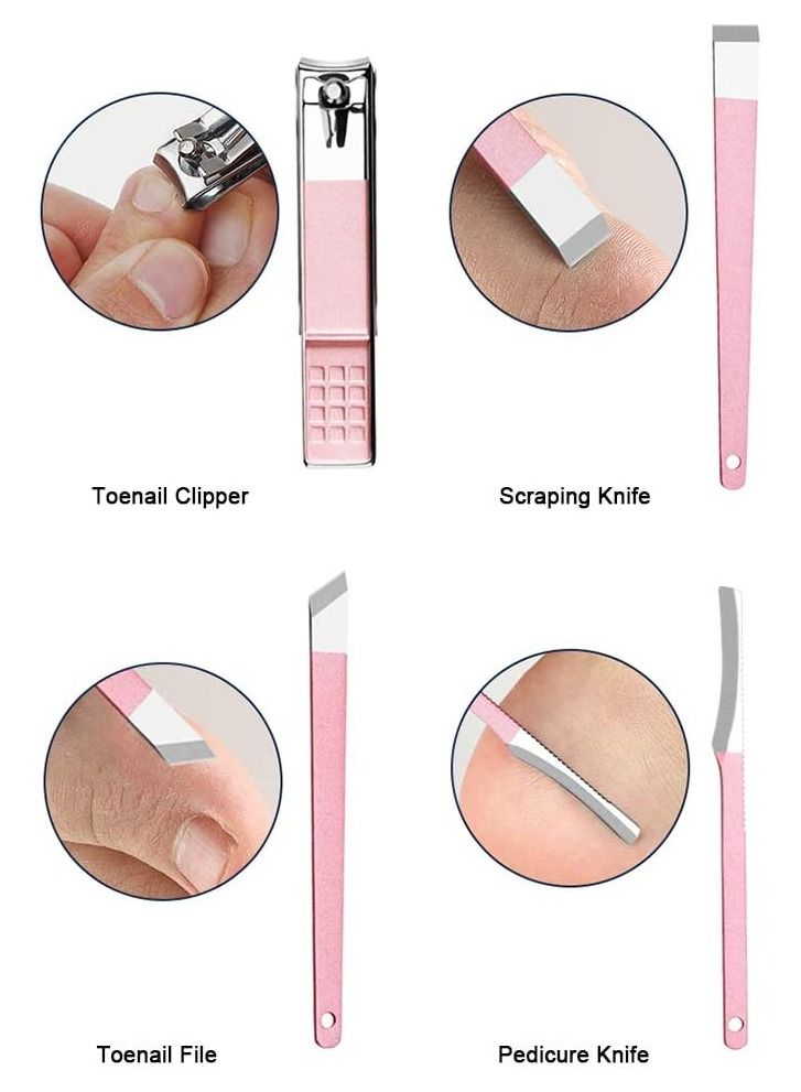 ORiTi Nail Clippers Set 18pcs Pedicure Manicure Tool Kit with Acne Needle Nail File Trimmer Nose Hair Eyebrow Scissors Tool for Hand Foot  - Image 4