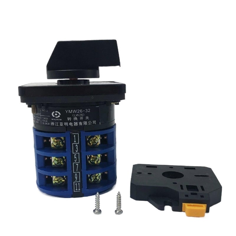 Rail Mounted DIN Switch LW26 32A Rotary Control Motor Distribution Box Power Switch 1 Section - Image 4