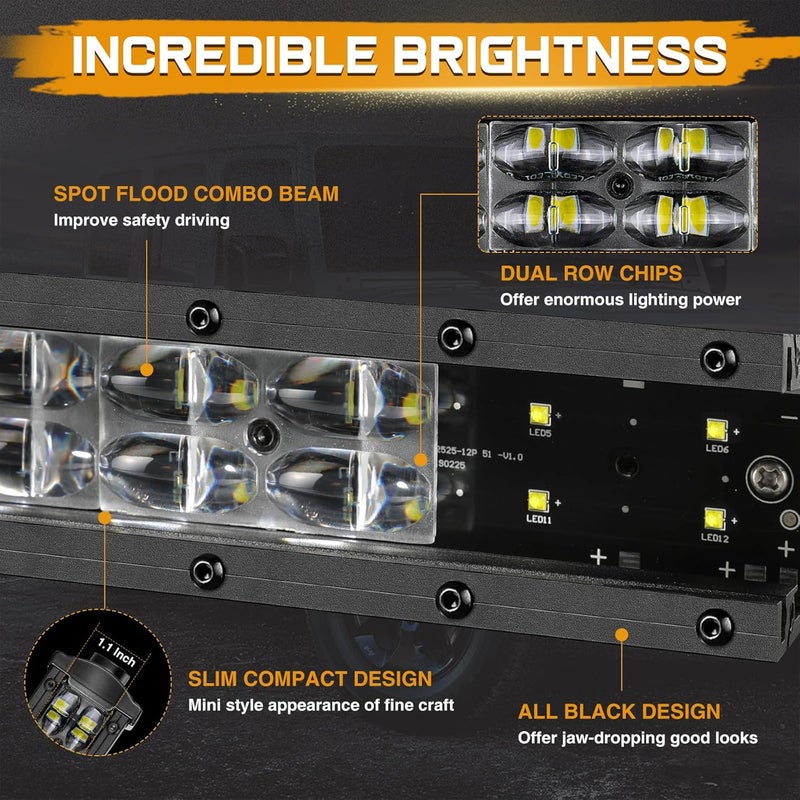 Niking Auto 30" Single Row LED Light Bar 240W - Waterproof Off-Road Work Light for Trucks, SUVs, and Boats - Image 3