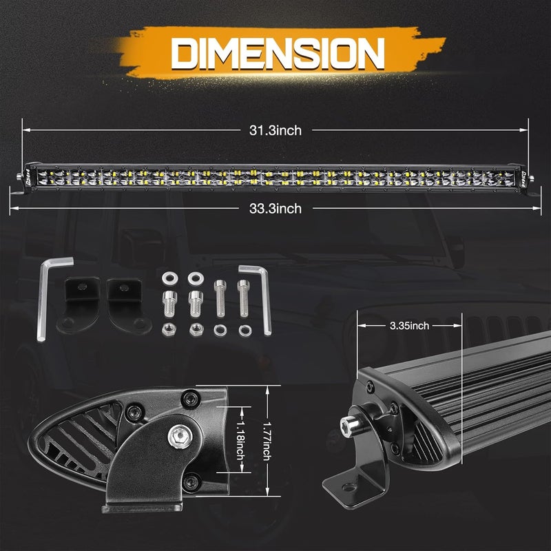 Niking Auto 30" Single Row LED Light Bar 240W - Waterproof Off-Road Work Light for Trucks, SUVs, and Boats - Image 2