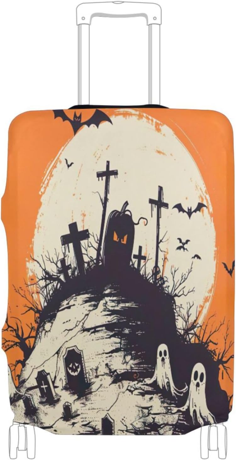 Halloween Luggage Cover for Suitcase, Elastic Travel Protector with Zipper, Washable Anti-Scratch Dustproof Luggage Sleeve Fits 29-32 Inch - Image 1