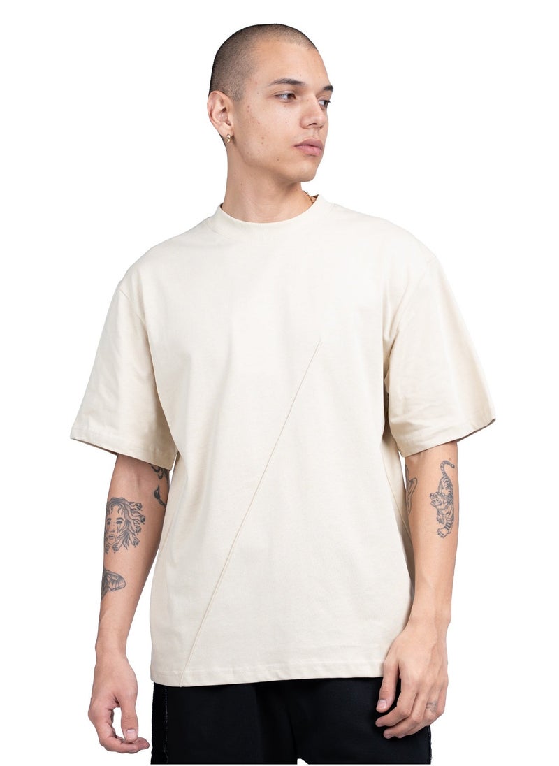 TANJIM SQUAD - BEIGE SLASH T-SHIRT - Image 1