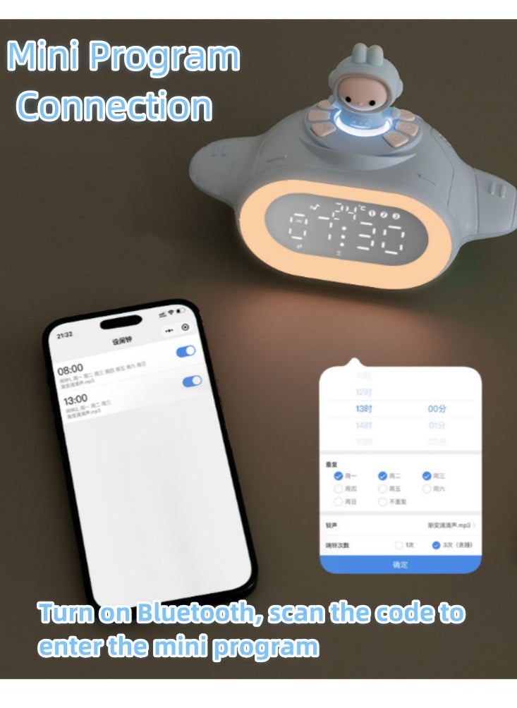 Generic - Multifunctional smart alarm clock, voice-activated wake-up, a great tool for getting up, suitable for children, students and office workers - Image 1