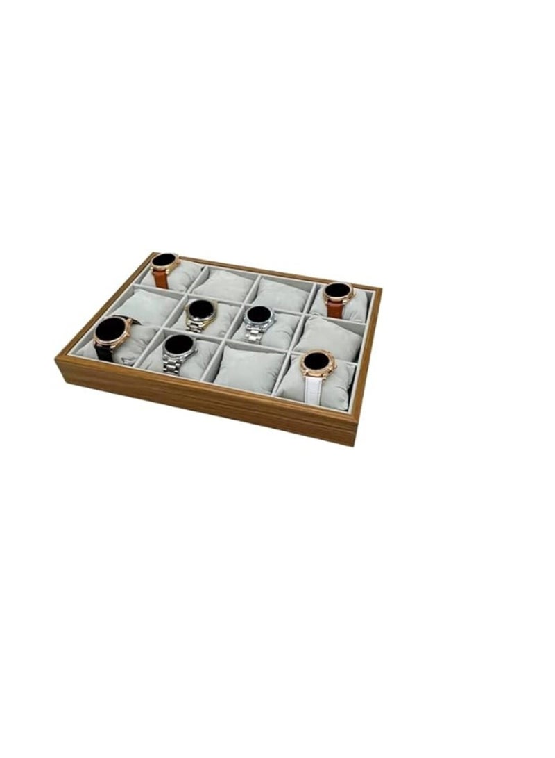 Wooden Watch Organizer Box 12 Sections-(35cm*25cm)-suitable for Dressing Room  - Image 1