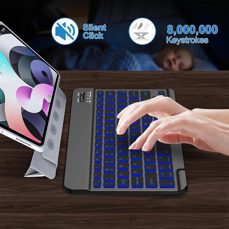 NOOX Backlit Bluetooth Keyboard for iPad, Tablets, and Smartphones - Rechargeable, Lightweight, Slim Design - Image 2