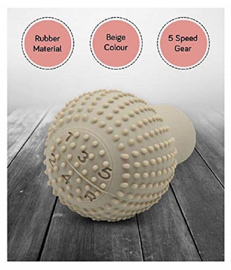 Aksmit Anti-Scratch Universal Fit Silicon Gear Knob Protective Cover Round Bump Shift Knob Cover (Beige) Maruti Suzuki Alto 800 - Image 5