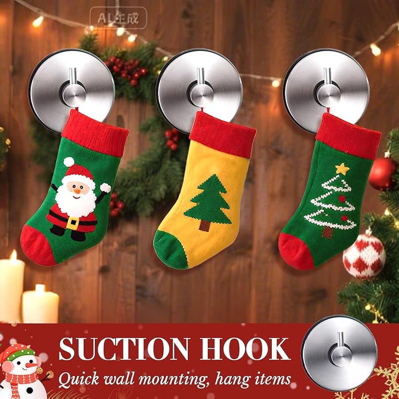 Fauppt Suction Cup Hooks for Wreaths on Glass Suction Cup Hooks for Shower,2025 No Drill Suction-Cup Hook Hanging Towels for Window Door Bathroom Mirrors,Wreath Hanger Holder (2, Silver) - Image 4