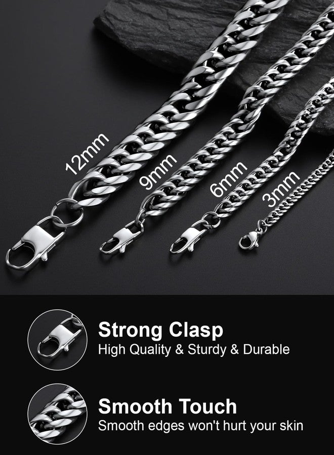 U7 Men's Big Chain 12MM Wide 22" Stainless Steel Franco Curb Necklace Hip Hop Punk Jewelry Cuban Link Chain for Men Women - Image 4