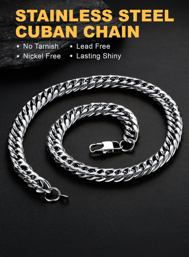 U7 Men's Big Chain 12MM Wide 22" Stainless Steel Franco Curb Necklace Hip Hop Punk Jewelry Cuban Link Chain for Men Women - Image 3