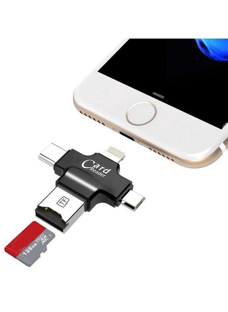 Generic - 4 In 1 USB Tf Micro Sd Card Reader Black - Image 1