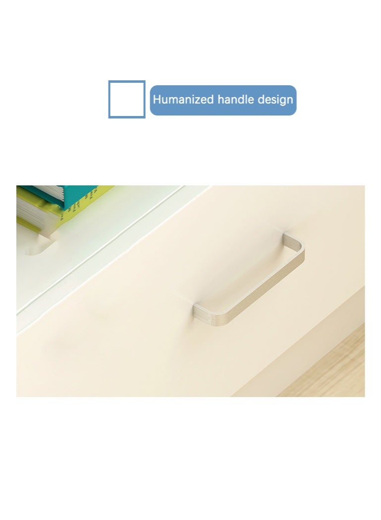 موندا طاولة جانبية كلاسيكية نورديك، سعة كبيرة، إطار جانبي مثبت على الأرض، طاولة جانبية عصرية وعملية مع أدراج مزدوجة، خزانة تخزين ضيقة لغرفة المعيشة أو غرفة النوم، لون أبيض. - Image 4