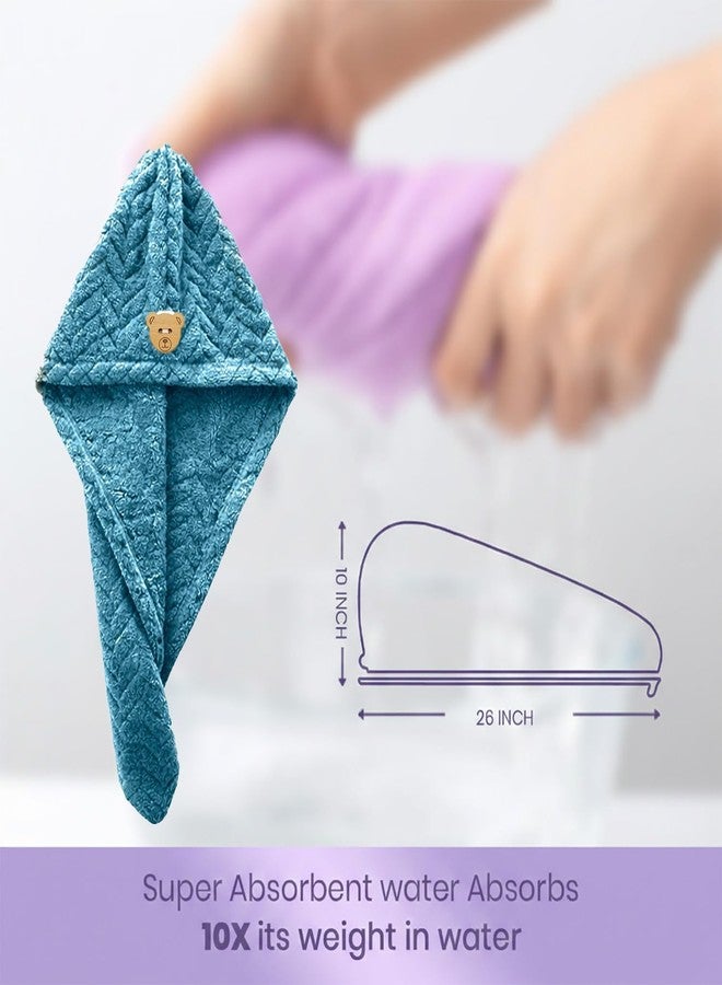 MAXOSHINE Hair Towel Wrap for Women-Quick Drying Microfiber Towel for Hair with Elastic Loop for Tying-Super Absorbent Head Towels Wrap for Ladies Hair Turban - Image 4