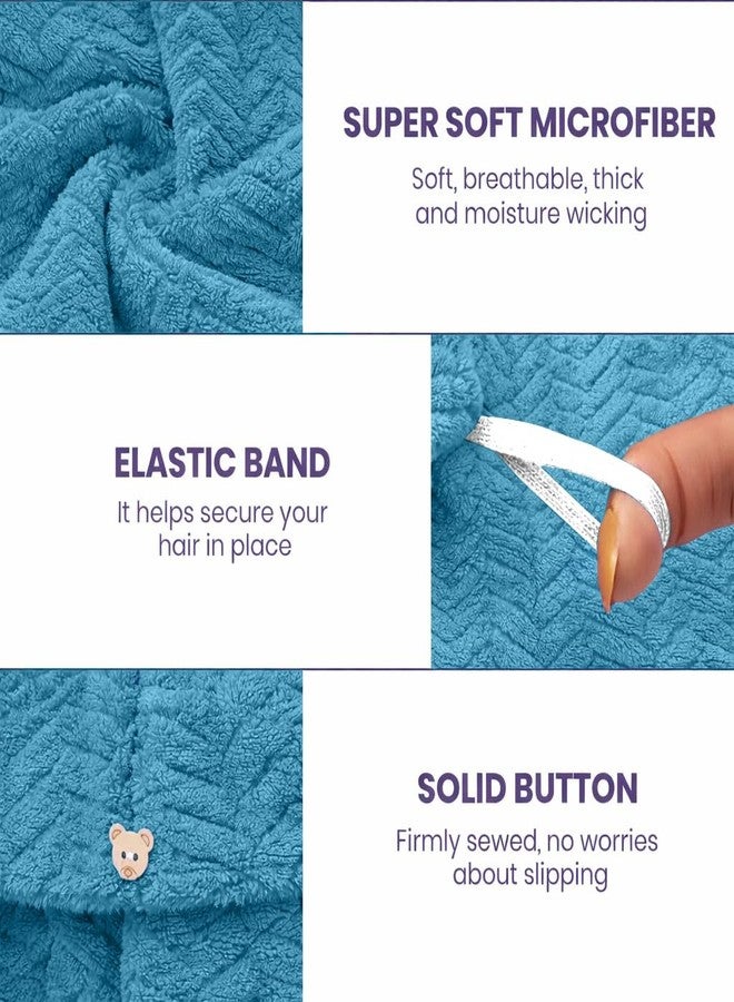 MAXOSHINE Hair Towel Wrap for Women-Quick Drying Microfiber Towel for Hair with Elastic Loop for Tying-Super Absorbent Head Towels Wrap for Ladies Hair Turban - Image 3