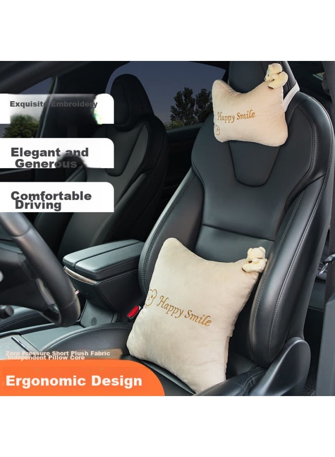 Ornaments Huashi Car Lumbar Support Headrest Cover, Car Accessories, Car Seat Cushion, Cartoon Waist Pillow, Neck Pillow Pad - Image 1