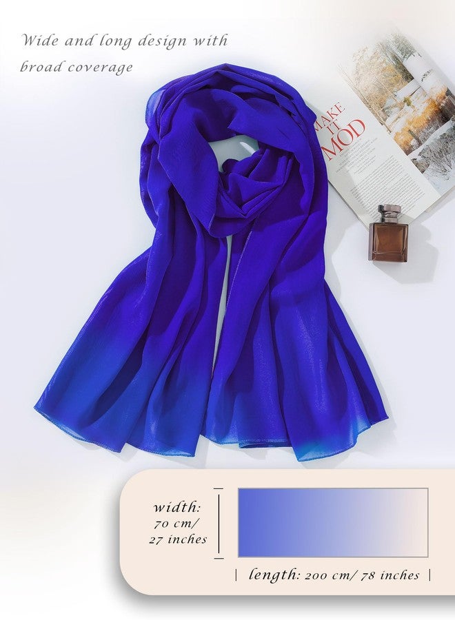 CHUNG Women Chiffon Shawl 78“x27.5” Solid Sheer Scarf Wraps Soft Lightweight Long for Wedding Party Gown Evening Dresses,RoyalBlue - Image 5
