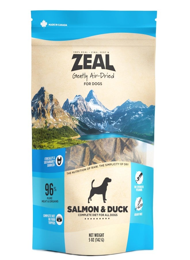 ZEAL Canada Air-Dried Salmon & Duck Recipe for Dogs - Superfood Omega-3 Rich, Dual-Protein, Grain Free, No Fillers, Complete Nutrition (Salmon & Duck, 5 oz) - Image 1