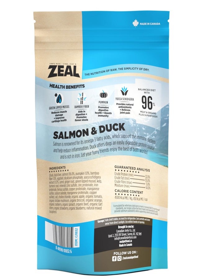 ZEAL Canada Air-Dried Salmon & Duck Recipe for Dogs - Superfood Omega-3 Rich, Dual-Protein, Grain Free, No Fillers, Complete Nutrition (Salmon & Duck, 5 oz) - Image 2