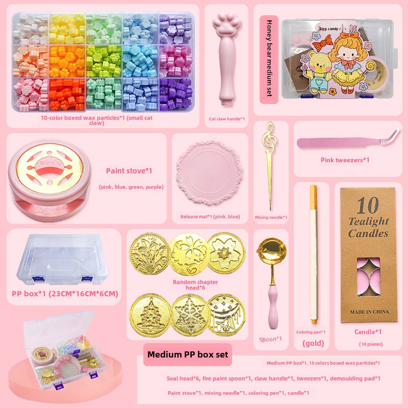 Generic Wax Seal Beads Stamps Kit 24-Grid Medium PP box suit 